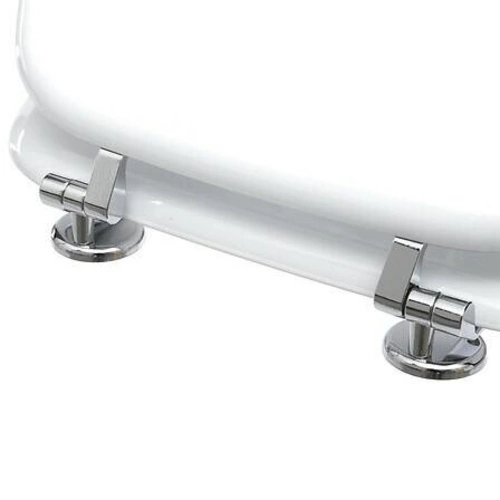 WC sedátko Lima bílá dřevěná se zinkovými panty klasické odnímatelné