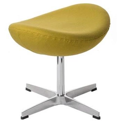 Otočná čalouněná podnožka Egg světle žlutý kašmír moderní do obýváku D2.DESIGN