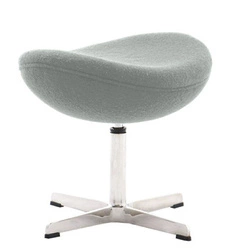 Čalouněný taburet Jajo kašmír inspirovaný Egg šedý moderní do obýváku D2.DESIGN