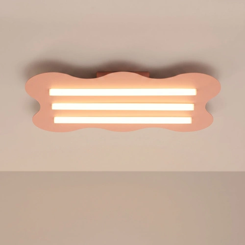 Moderní kovový LED stropní svítidlo KLOVER v broskvové barvě do obývacího pokoje
