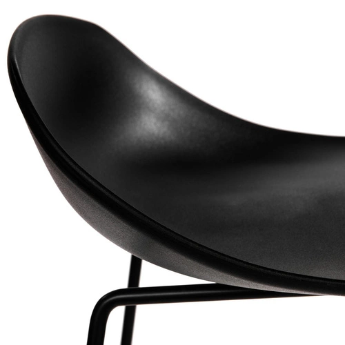 Barová židle Molly černá moderní s opěrkou do kuchyně a k ostrůvku 66 cm Intesi