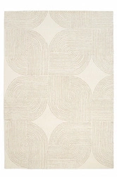 Moderní vlněný koberec Ornate béžový 160x230 do obývacího pokoje a ložnice ručně tkaný Carpet Decor