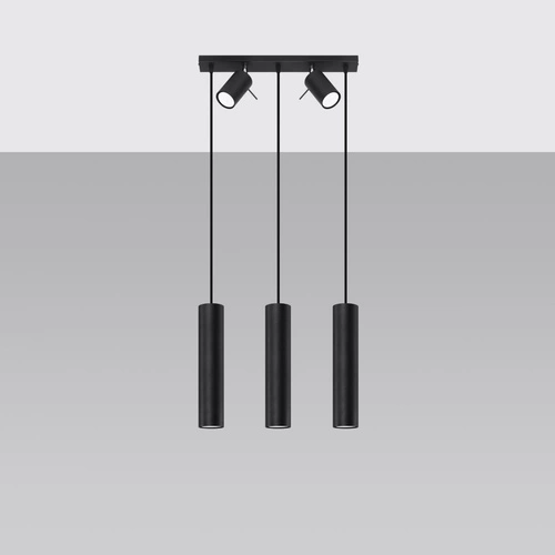 Závěsné svítidlo RING 3 černé moderní s pohyblivým stínidlem do obýváku a jídelny