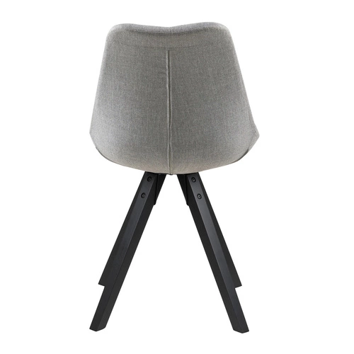 Jídelní židle Dima Actona šedá čalouněná skandinávský styl s černými dřevěnými nohami