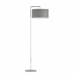 Stojací lampa do obýváku BOLIVIA šedá sametová moderní s elegantním stínidlem Lysne