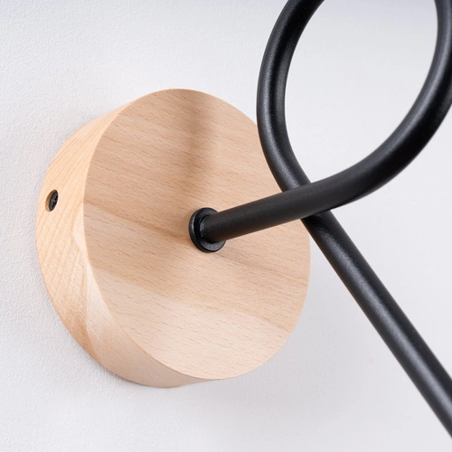 Nástěnné svítidlo EMBER černé dřevěné moderní do obýváku a ložnice SOLLUX LIGHTING