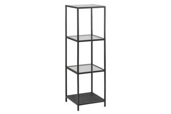 Kovová knihovna Seaford VI černá do obýváku a kanceláře moderní 119,5 cm Actona