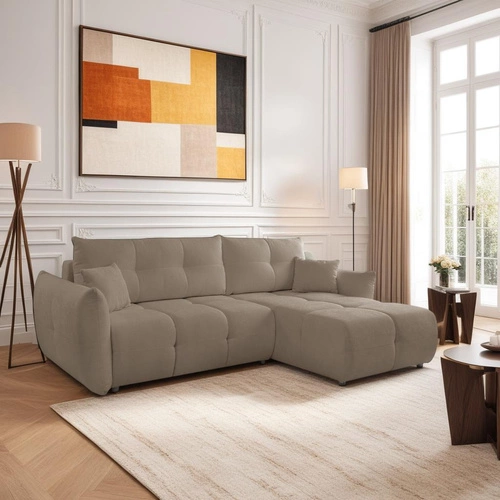 Rohová sedačka Bode rozkládací pravá hnědá Sicuro 45