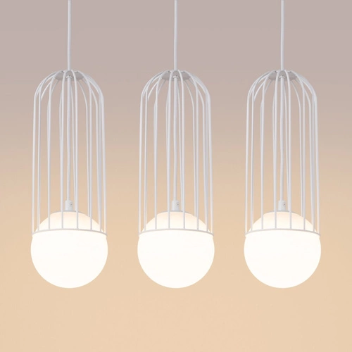 BRINA 3L moderní bílý závěsný lustr do obýváku a jídelny trojitý SOLLUX