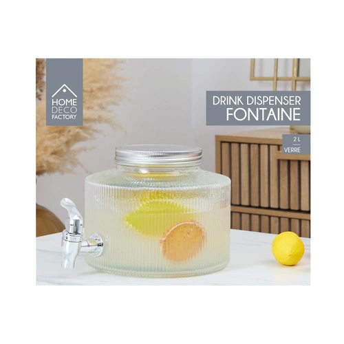 Skleněný nápojový dávkovač s kohoutkem Colar 2 l Intesi na limonádu a vodu