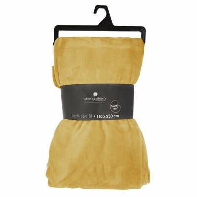 Flísová deka Atmosphera žlutá 180x230 cm hřejivá a měkká na pohovku nebo postel