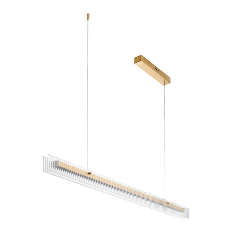 Moderní závěsné svítidlo LONGIN-120 LED zlaté 120 cm nad jídelní stůl Step into Design