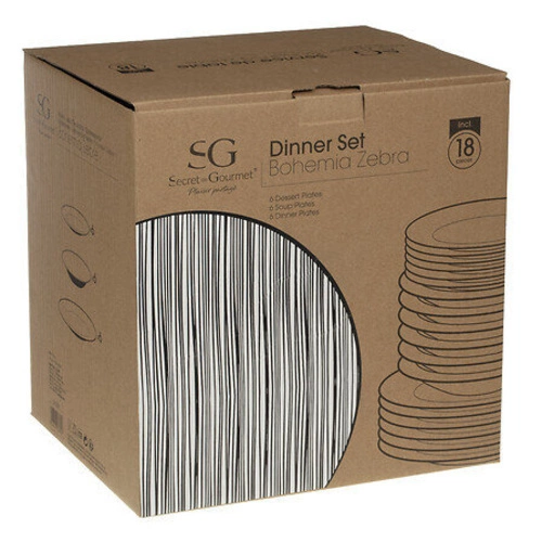 Stolní sada Bohemia 18-dílná černá