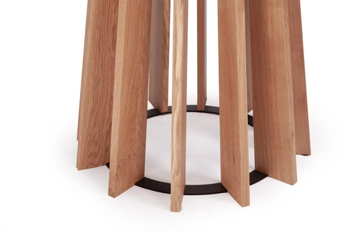 Jídelní kulatý stůl Tavle 145 cm dub přírodní moderní na jedné noze NORDIFRA