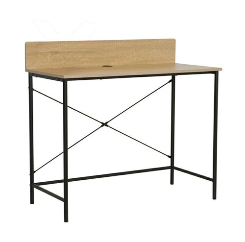 Psací stůl Hella dub přírodní černý moderní industriální s organizérem na stůl 100x50 cm