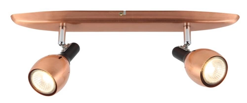 Stropní svítidlo Cross měděné nastavitelné dvouzdrojové do obýváku kuchyně a jídelny