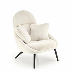 Relaxační křeslo Gloris Intesi do obýváku moderní krémové plyšové s polštáři