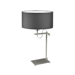 Noční lampa do ložnice moderní Alaska s grafitovým stínidlem na stříbrné konstrukci 55 cm
