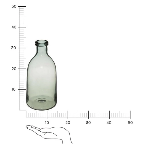 Skleněná váza Solid House světle zelená loftová na květiny do obýváku 29 cm Atmosphera