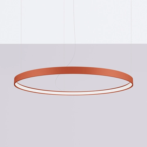 Moderní LED lustr RIO 110 červená okr nastavitelný do obýváku, kuchyně, jídelny