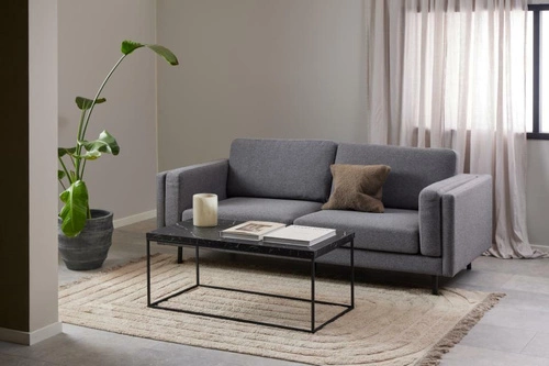 Konferenční stolek Barossa 110x55 cm obdélníkový černý mramor moderní do obýváku Actona