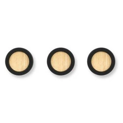 Moderní nástěnný věšák Umbra HUB 3 černý kulatý do předsíně a ložnice