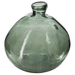 Skleněná váza Dame Jeanne 33 cm zelená moderní na květiny do obýváku Atmosphera