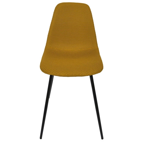 Čalouněná žlutá jídelní židle Pori Intesi moderní na černých nohách do kuchyně a jídelny