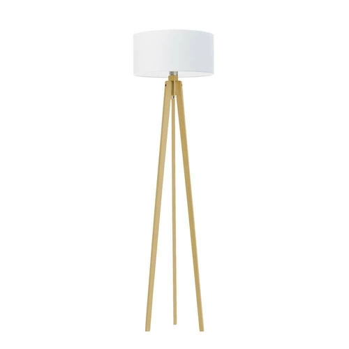 Podlahová lampa Miami stínidlo bílé stojan dub