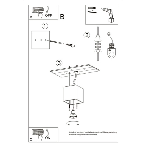 Stropní svítidlo QUAD 1 antracit moderní kovové do obýváku kuchyně ložnice Sollux