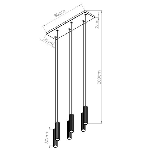 Závěsné LED svítidlo IVAR 6L ultramarín nad jídelní stůl 80 cm