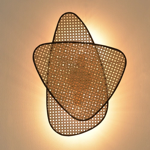 Ratanová nástěnná lampa NATURA DUO 60 cm Step into Design boho do obýváku a ložnice béžová