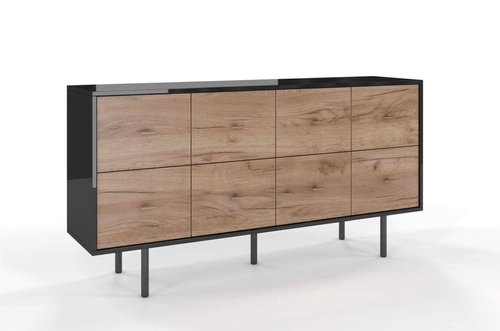 Komoda se zásuvkami MAUD černá dub craft tobacco moderní do obýváku a ložnice SKANDICA