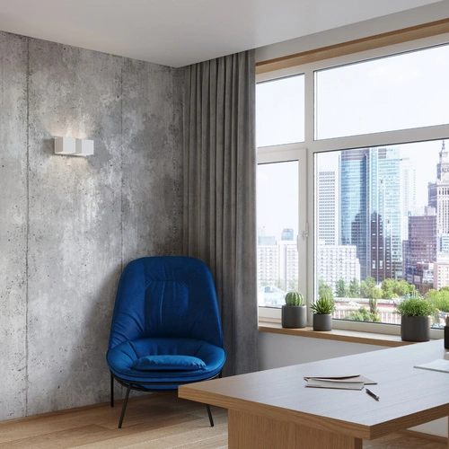 Nástěnné svítidlo QUAD 2 bílé moderní dvojité hliníkové do obýváku a ložnice Sollux