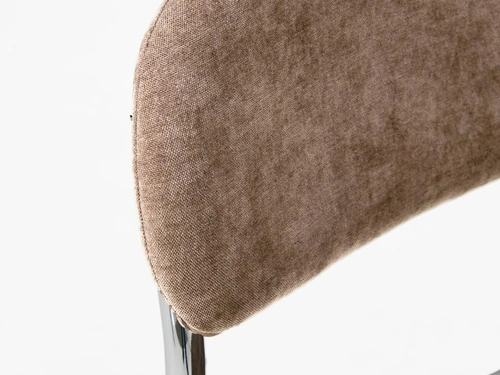 Čalouněná jídelní židle Griffin na lyžinách taupe chrom