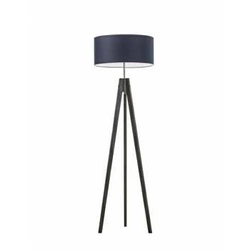 Stojací dřevěná lampa HAITI modrý stínidlo glamour do obýváku a dětského pokoje LYSNE