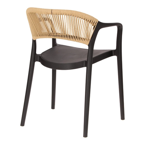 Jídelní židle Osma Intesi černá, polypropylen, stohovatelná, snadné čištění, s područkami