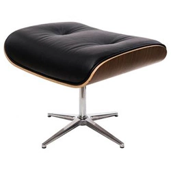 Puf VIP Exclusive Home černá přírodní kůže prošívaná do obýváku a kanceláře moderní D2.DESIGN