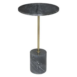 Konferenční stolek Ilian kulatý mramorový šedý glamour vysoký do obýváku Atmosphera