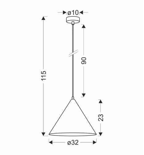 Dunca 32 černá 1x40 E27 závěsná lampa tmavý ořech stínítko