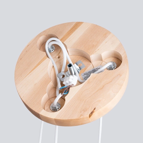 Závěsné svítidlo PEKKA 3P bílá dřevěná tříramenná do obýváku a jídelny nastavitelná