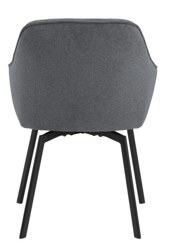 Čalouněná jídelní židle Clara Actona šedá s područkami na kovových nohách