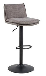 Barová židle Flynn světle šedá čalouněná s opěrkou, otočná a výškově nastavitelná do kuchyně Actona