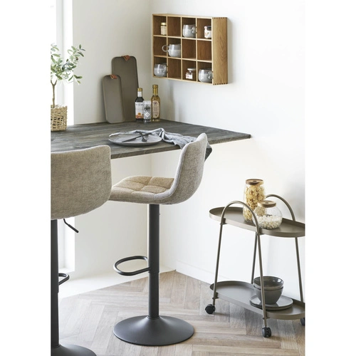 Barová židle Middelfart šedá otočná s opěrkou výškově nastavitelná do kuchyně