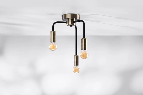 Saga patina+matná černá 3x40W stropní svítidlo E14