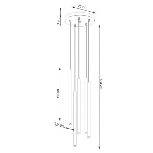 Závěsné svítidlo Pastelo 5P béžové moderní nastavitelné do obýváku a jídelny