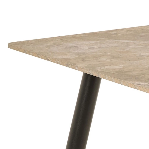 Jídelní stůl Wicklow 140x80 moderní béžový keramika na černých nohách Actona