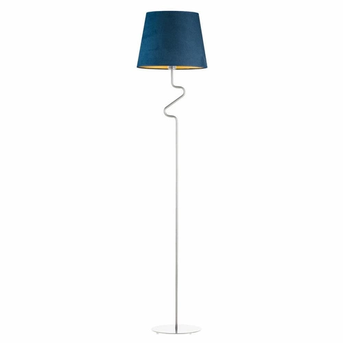 Podlahová lampa FOGO chrom petrolejová