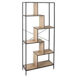 Kovový loftový regál Rack L s policemi na knihy a dekorace do obýváku 180x80 cm