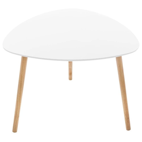 Sada 3 konferenčních stolků Mileo S bílý oválný skandinávský dřevěný do obýváku Atmosphera
